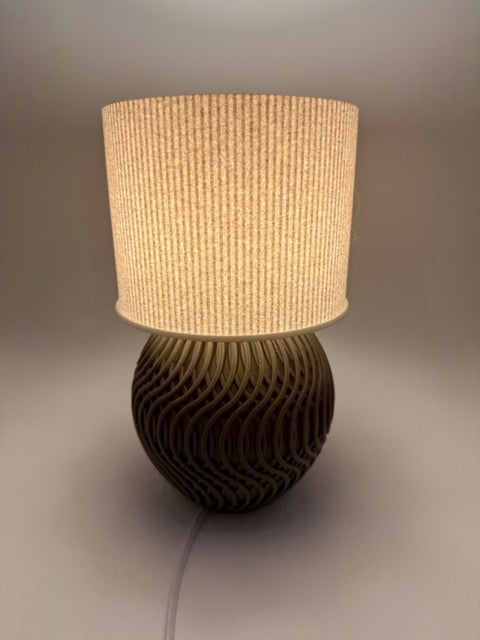Premium Modern Table Lamp 'Marble' with Marble Pattern Shade and Stylish Geometric Base - Atmospheric Lighting - Image 2