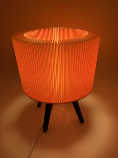 Premium Modern Table Lamp 'Ribble' with Pink Ribbed Shade and Black Base - Unique Mood Lighting - Image 2