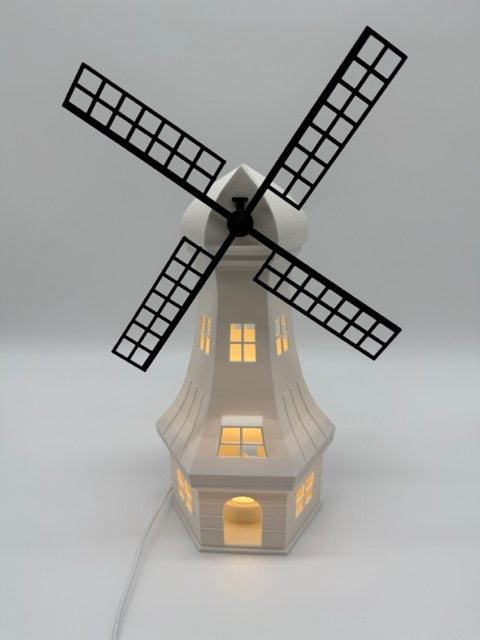 Premium Decorative table lamp 'Mill' in the shape of a windmill - unique mood lamp with warm light - Image 5