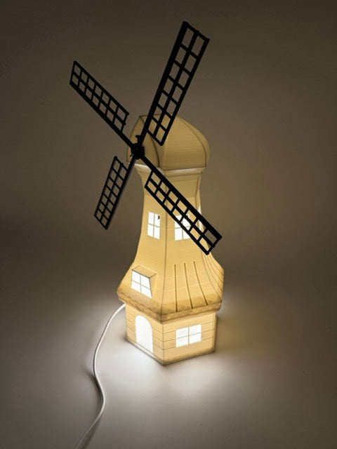 Premium Decorative table lamp 'Mill' in the shape of a windmill - unique mood lamp with warm light - Image 3