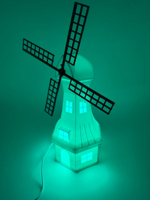 Premium Decorative table lamp 'Mill' in the shape of a windmill - unique mood lamp with warm light - Image 8