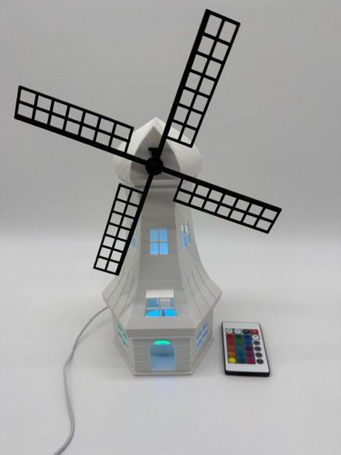 Premium Decorative table lamp 'Mill' in the shape of a windmill - unique mood lamp with warm light - Image 4